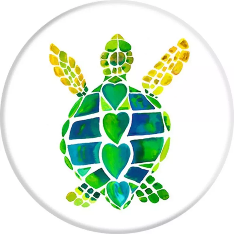 PopSockets PopGrip Turtle Love - pega e suporte para telemóvel intercambiável, multicolor