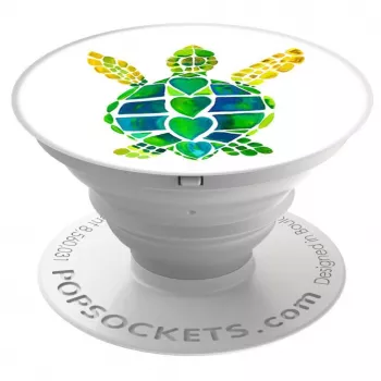 PopSockets PopGrip Turtle Love - pega e suporte para telemóvel intercambiável, multicolor