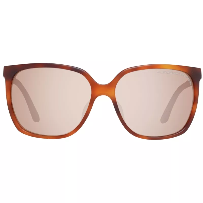 Óculos de sol Porsche Design P8589-60E para mulher - Gunmetal Grey, armação retangular, proteção UV400