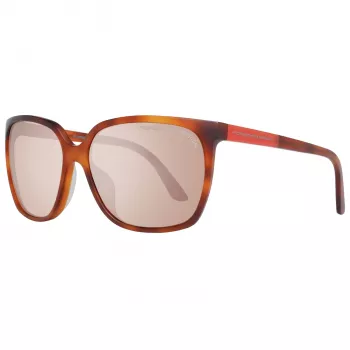 Óculos de sol Porsche Design P8589-60E para mulher - Gunmetal Grey, armação retangular, proteção UV400