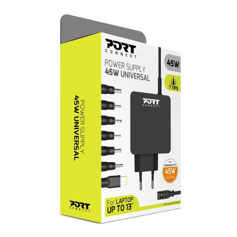 Port Connect Fonte de alimentação universal para portátil 45W