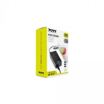 Fonte de Alimentação Universal PORT Designs 65W para Portáteis com 10 Fichas Intercambiáveis para Acer, Toshiba e mais