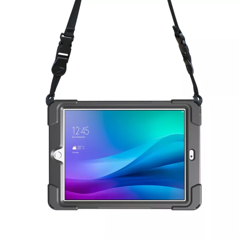 Estojo de proteção robusto e folio rotativo Port Designs Pro Shock 360 para Samsung Galaxy Tab A9+ - preto