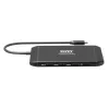 Docking station USB-C PORT hub 11-em-1 com HDMI 4K, VGA, Gigabit Ethernet, 100W PD, USB 3.1, SD/MicroSD, áudio - preto
