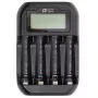 POWER PLANT PP-UN4 Carregador LCD de 4 compartimentos para pilhas AA/AAA NiMH NiCd