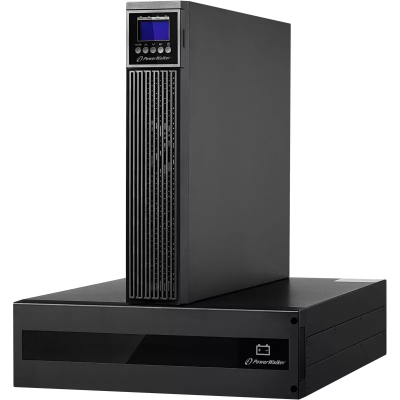 PowerWalker VFI 10000 RTG PF1 UPS online 10000VA/10000W 5U rack/torre LCD com pacote de baterias