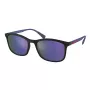 Óculos de sol de homem PRADA Linea Rossa PS01TS-16G05U, armação preta mate, lentes cinzentas espelhadas prateadas, 55/19/140 mm