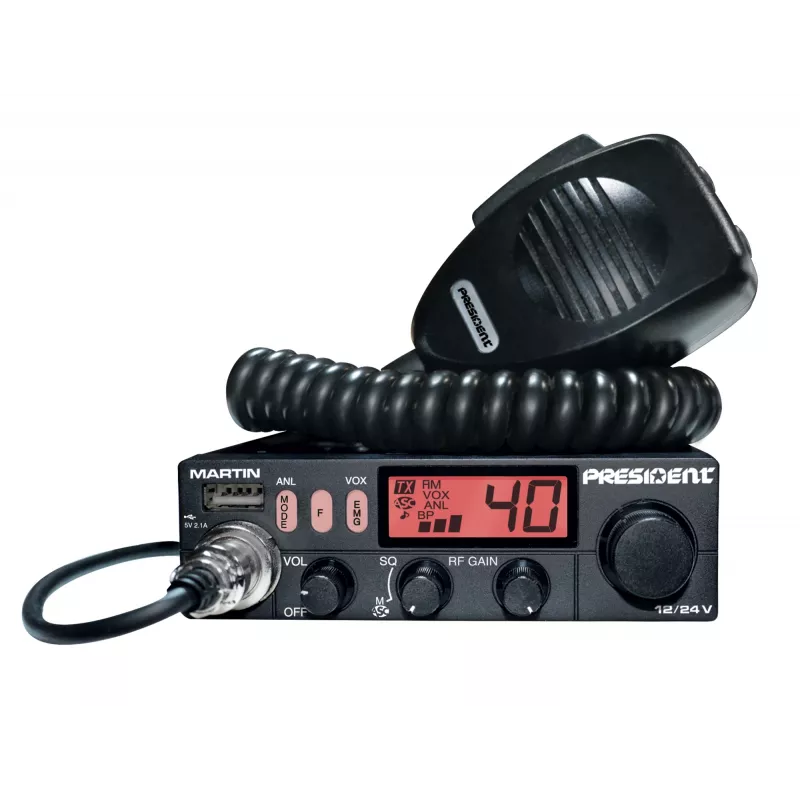 Rádio CB President Martin ASC AM/FM 12/24V