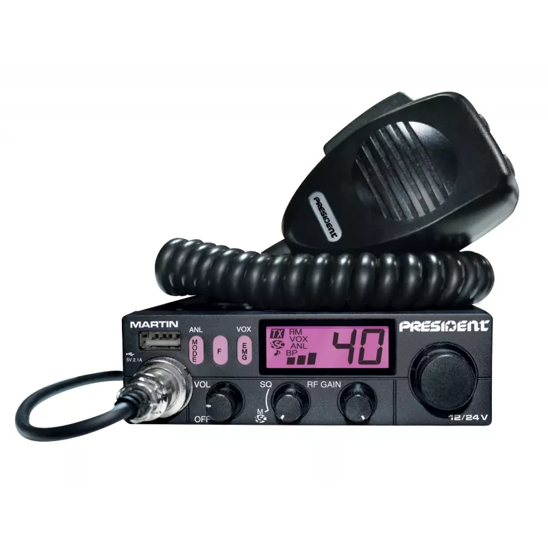 Rádio CB President Martin ASC AM/FM 12/24V