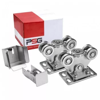 Conjunto de roldanas PRESONUS PSG 60.00P.80 para portões de correr para calha 80x80x5 mm