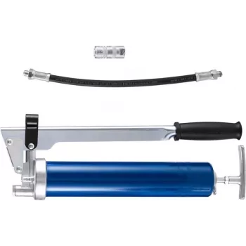 Pressol PRELIxx Bomba de massa lubrificante manual azul para cartuchos de 400 g, saída M10x1 com válvula de purga 14203 341