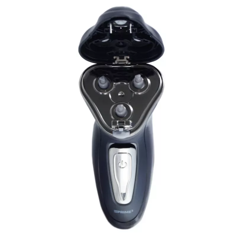 PRIME3 SRS11 máquina de barbear rotativa para homem com aparador pop-up, preto/prateado