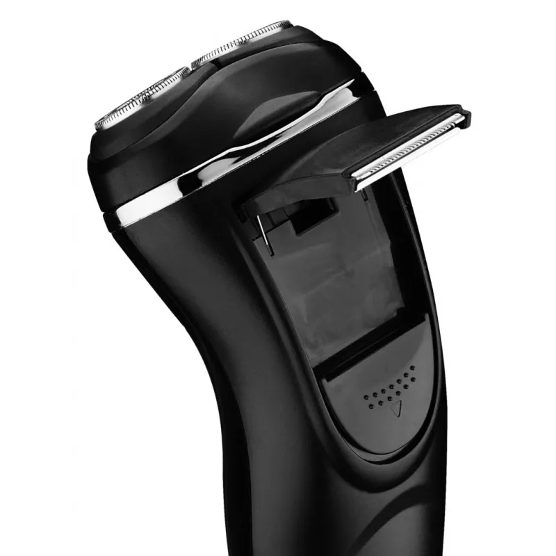 PRIME3 SRS11 máquina de barbear rotativa para homem com aparador pop-up, preto/prateado