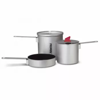 Conjunto de panelas Primus Essential Trek 1.0L & 0.6L alumínio anodizado duro com tampa Tritan