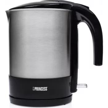 Princess 2892 Chaleira elétrica 1,7L 2200W preta plástico aço inoxidável com indicador de nível de água e proteção contra sobreaquecimento 01.236039.01.001