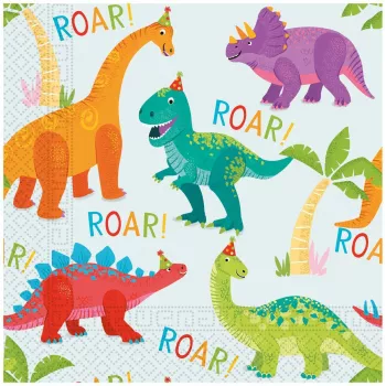Guardanapos de papel 2 folhas Procos Dino Party 33x33 cm, 20 unid., multicolor 97976