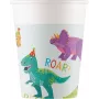 Copos de cartão Procos Dino Party 200 ml, pack de 8, design de dinossauros colorido 97975