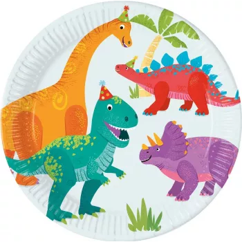 Procos Pratos de papel Dino Party 23 cm, pack de 8 97973