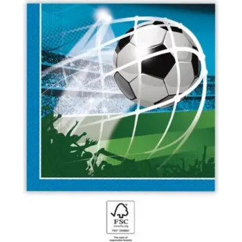 Guardanapos de papel 2 camadas PROCOS Football Party pack de 20 33x33 cm verde/branco/preto (93747)