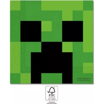Procos Guardanapos de papel 2 folhas Minecraft Party, pack de 20 (95443)