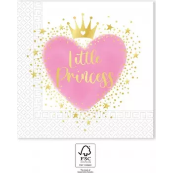 Procos My Little Princess Guardanapos de papel 2 camadas 33x33 cm, pack de 20, impressão multicolorida de princesa (96478)