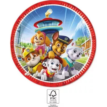 Pratos de cartão Paw Patrol Procos pack de 8, 23 cm, multicolor 95597