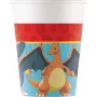Procos Copos de papel Pokémon, pack de 8, 200 ml Pikachu Charmander Squirtle Bulbasaur copos de festa 98401
