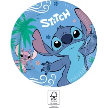Pratos de cartão Stitch & Angel Procos pack de 8 23cm Disney Lilo & Stitch louça de festa 96794