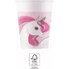 Copos de papel Procos Einhorn Regenbogen 200ml pack de 8 93759