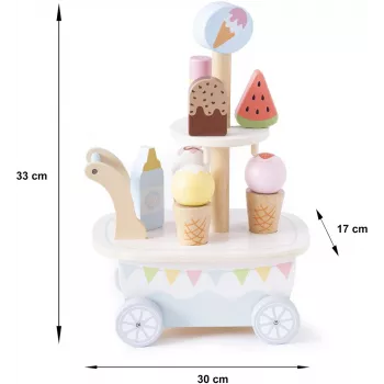 Promis LD04 Carrinho de gelados de madeira Brinquedo para crianças