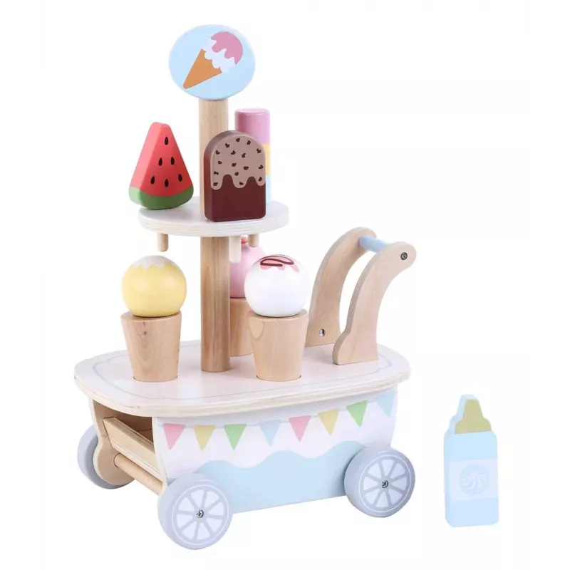 Promis LD04 Carrinho de gelados de madeira Brinquedo para crianças