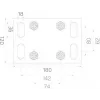 PSG 60.00P.80.19 conjunto de carros de correr para portão cantilever para calha 80x80x5 mm, capacidade de carga 400 kg, 2 carros de correr com 5 rolos de aço cada, aço galvanizado