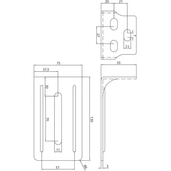 PSG 60.014.9005 Suporte para suporte Drive-On, preto profundo RAL 9005