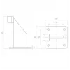 PSG 60.039.9005 batente para portão, borracha EPDM, preto RAL 9005, fixação por parafuso de 2 furos, distância entre furos 70 mm, furos 11 mm, -30 °C a +80 °C