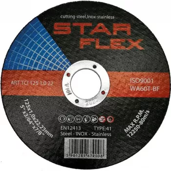Disco de corte PSG Star Flex T41-125-1.0 WA60T-BF-INOX 125 x 1,0 mm para inox