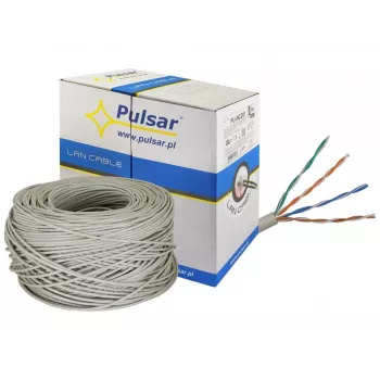 Cabo de par entrançado PULSAR PU-NC201 U/UTP, Cat 5e, 24AWG, cinzento