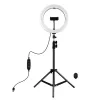 PULUZ Anel de Luz LED 26cm com Tripé até 1,1 m e Suporte para Telemóvel, Alimentado por USB
