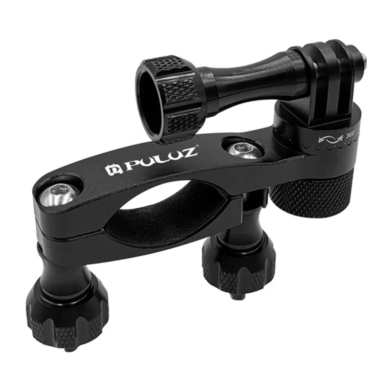 Puluz Suporte de guiador em alumínio com rotação de 360 graus para action cams (preto)