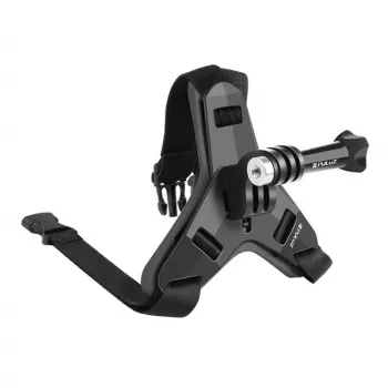 Suporte de queixo para capacete PULUZ para action cams (compatível com Insta360 X5/X4, DJI Osmo Action 5 Pro) PU579B