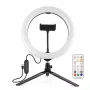 PULUZ Anel de luz LED 26cm com tripé 8,3cm USB