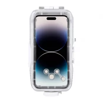 Capa impermeável de plástico PULUZ para iPhone 15 Plus/15 Pro Max/14 Plus/14 Pro Max/13 Pro Max/12 Pro Max/11 Pro Max (branco)