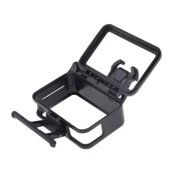 Puluz capa de proteção para DJI Osmo Action - estrutura PC preta com suporte para sapata fria, fecho de libertação rápida