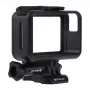 Puluz capa de proteção para DJI Osmo Action - estrutura PC preta com suporte para sapata fria, fecho de libertação rápida