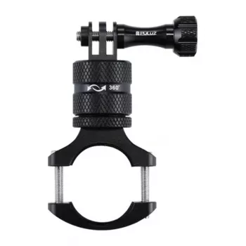Suporte de guiador de bicicleta em alumínio com rotação de 360 graus PULUZ PU223B para smartphone - preto
