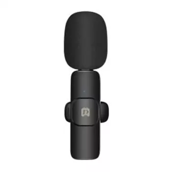 Microfone lavalier sem fios PULUZ PU3082B com recetor USB-C, 2,4 GHz, omnidirecional, alcance de 20 m, para smartphones e tablets