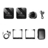 Microfone de lapela sem fios PULUZ PU3153B 1 TX + 1 RX, 2,4 GHz, USB-C, condensador omnidirecional, supressão de ruído, Plug-and-Play para Android e PC