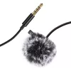 PULUZ PU424 Microfone lavalier 1,5 m 3,5 mm TRRS microfone de condensador omnidirecional de fixação para smartphones, câmaras DSLR, portáteis - preto