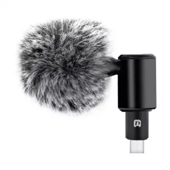 PULUZ PU425 Microfone Lavalier USB-C com cabo de 1,5 m, omnidirecional, Plug-and-Play