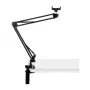 PULUZ PU650B Suporte de live streaming com suporte para telemóvel (preto) – Suporte de mesa com anel de luz LED de 16 cm