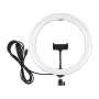 Ring light LED PULUZ PU656B de 10 polegadas com suporte para telemóvel e tripé, 12W, 3000K-6500K, alimentação USB, para live streaming, TikTok, YouTube, maquilhagem, fotografia